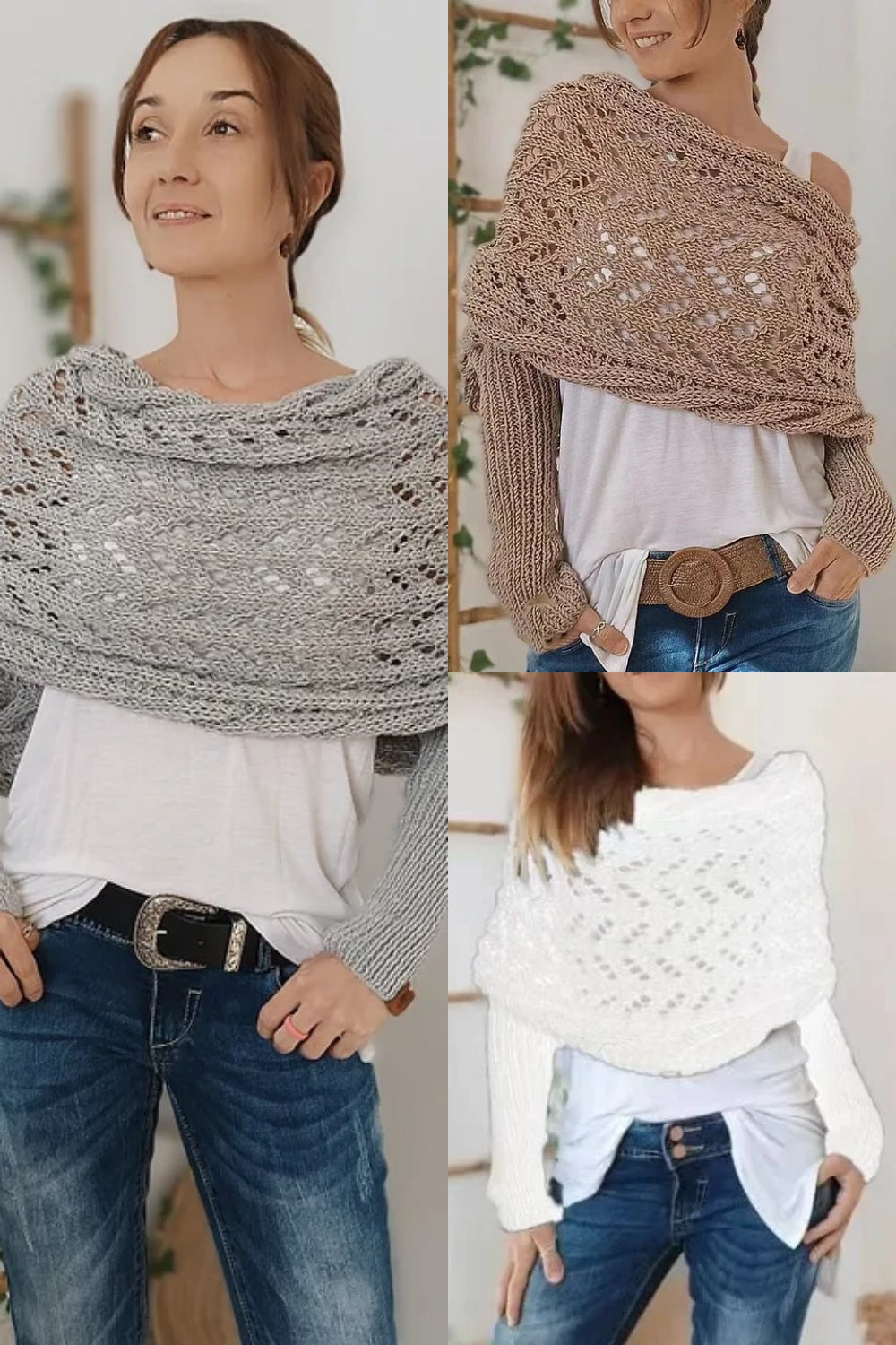 Knitted Wrap Shrugs For Women