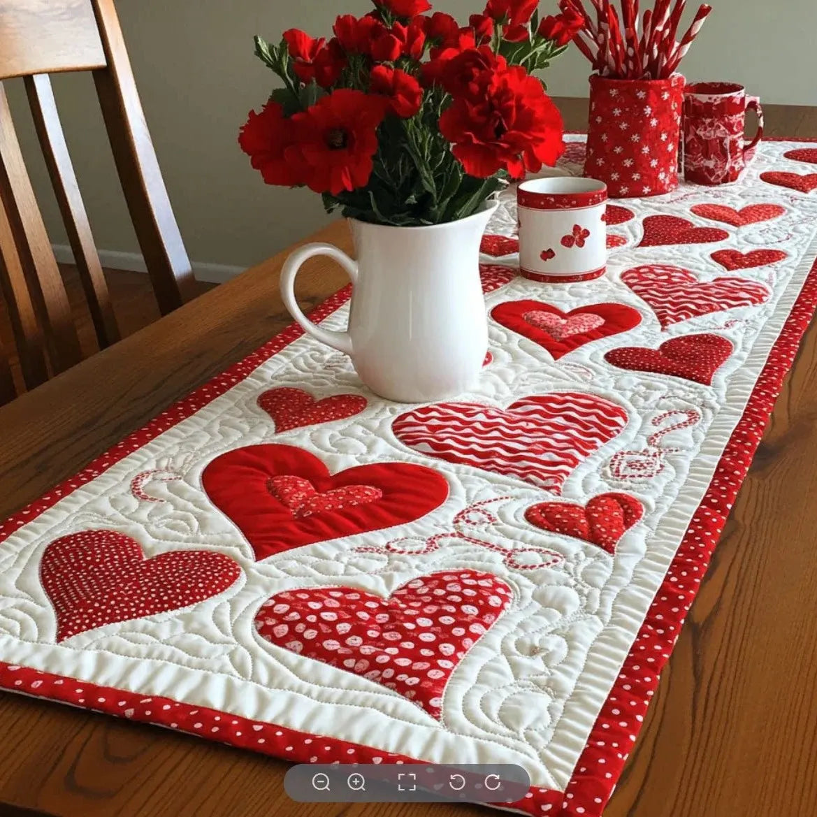 🍽️Quilted Table Runner with Vivid 3D Design