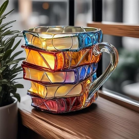 Painted Book Mug
