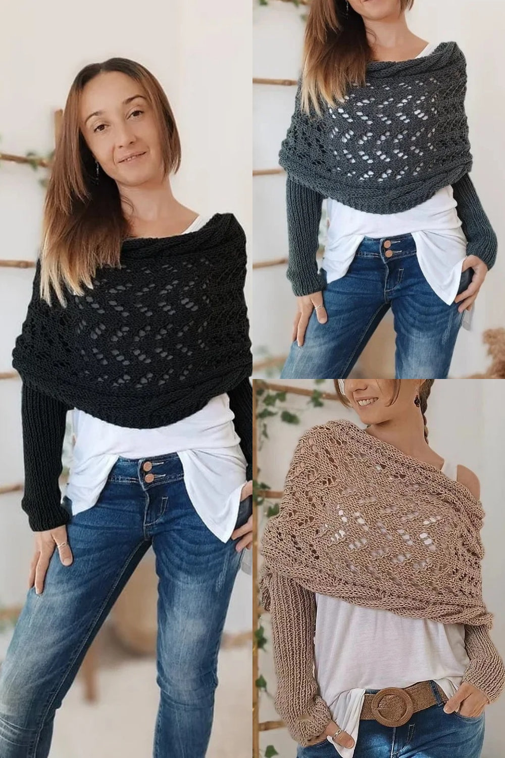 Knitted Wrap Shrugs For Women