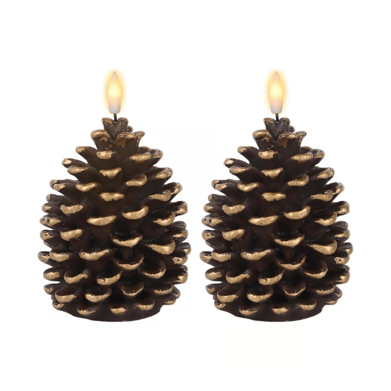 ✨Christmas 3D Pine Cone Candles-Flameless Pine Cone Candles & Real Aromatherapy Candles