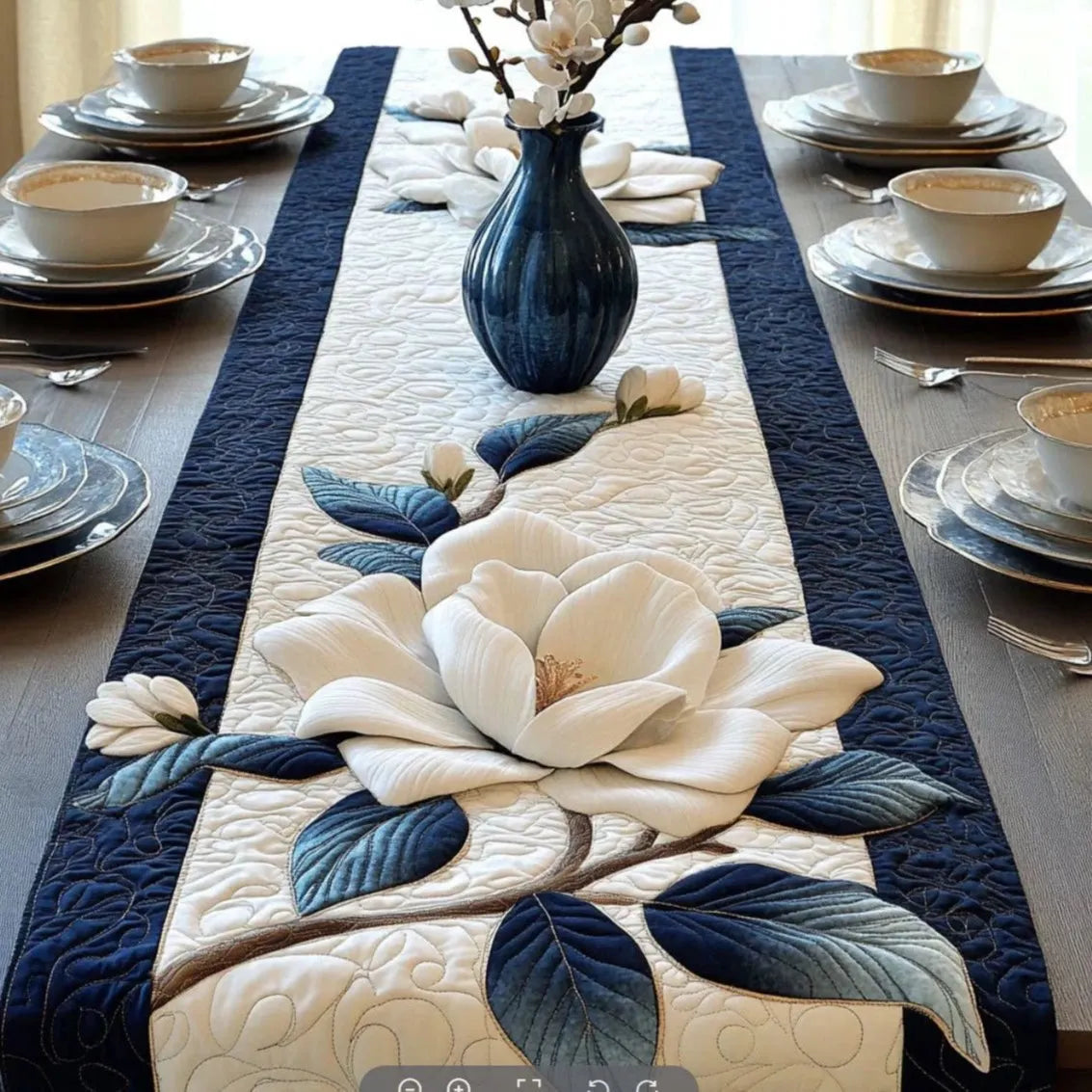 🍽️Quilted Table Runner with Vivid 3D Design