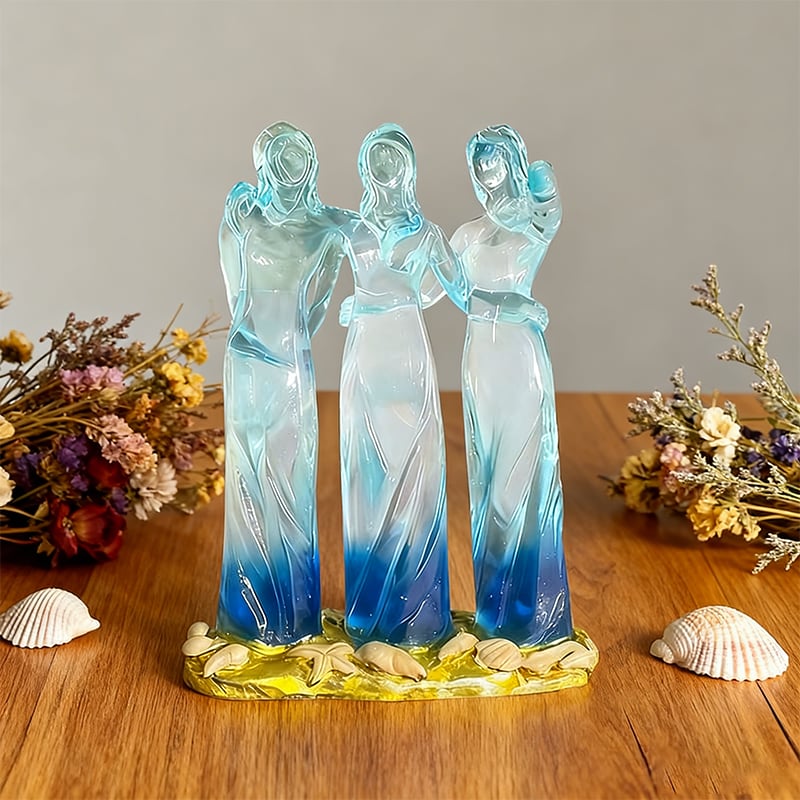 👩🏻‍🤝‍👩🏻Sisters By My Side, Celebrates Friendships Three Sisters Sculpture