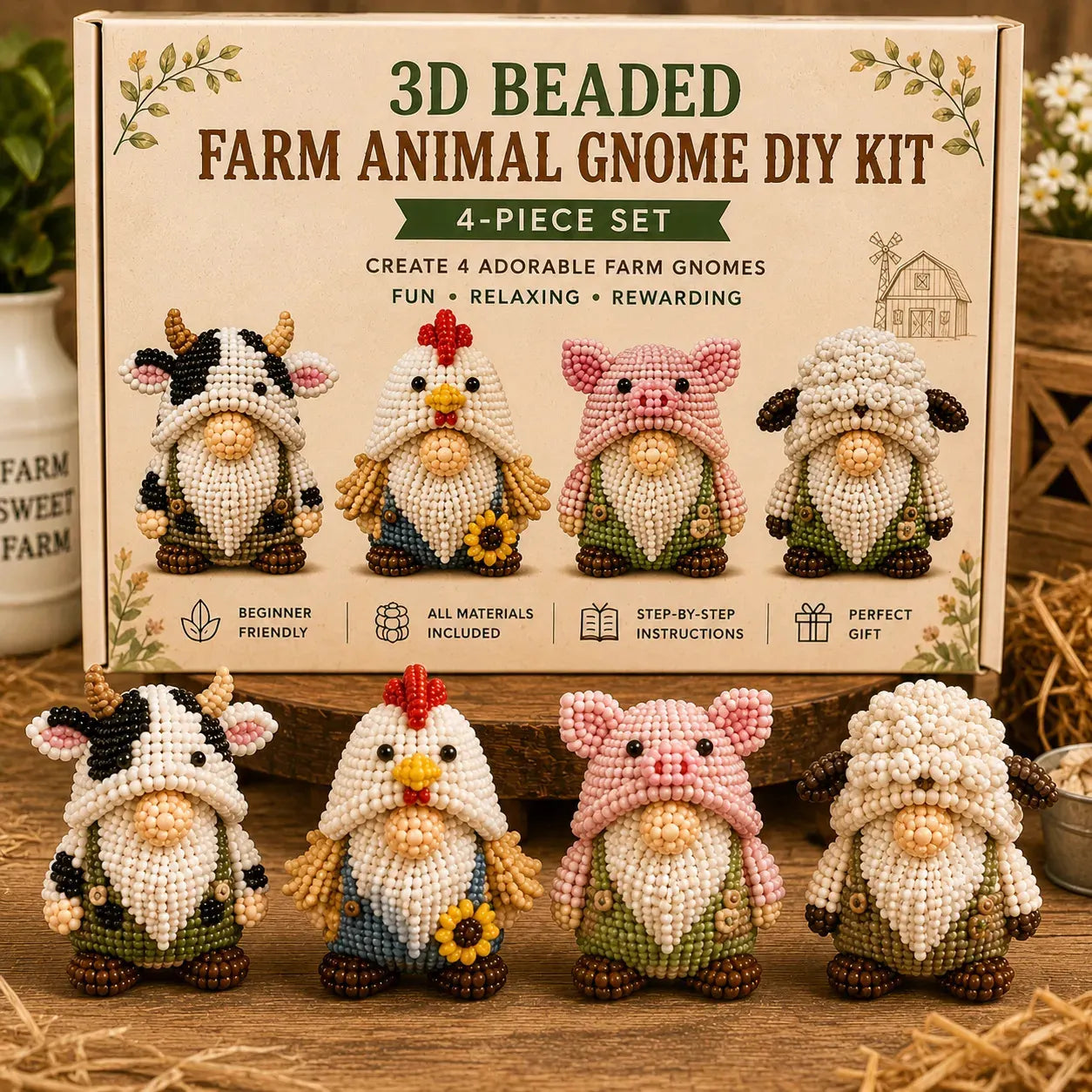 🎄Hot-Selling New 3d beaded seasonal gnome diy kit