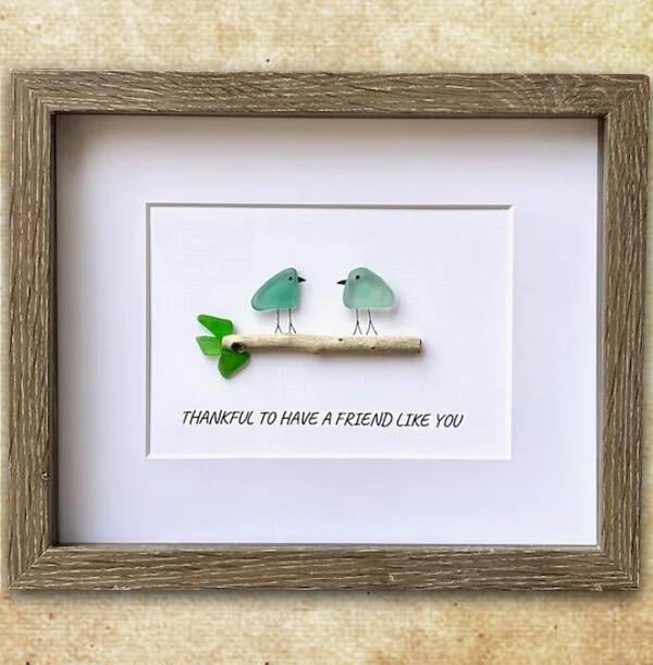 Sea Glass Art,, Friend Birthdays, Gift,Handmade