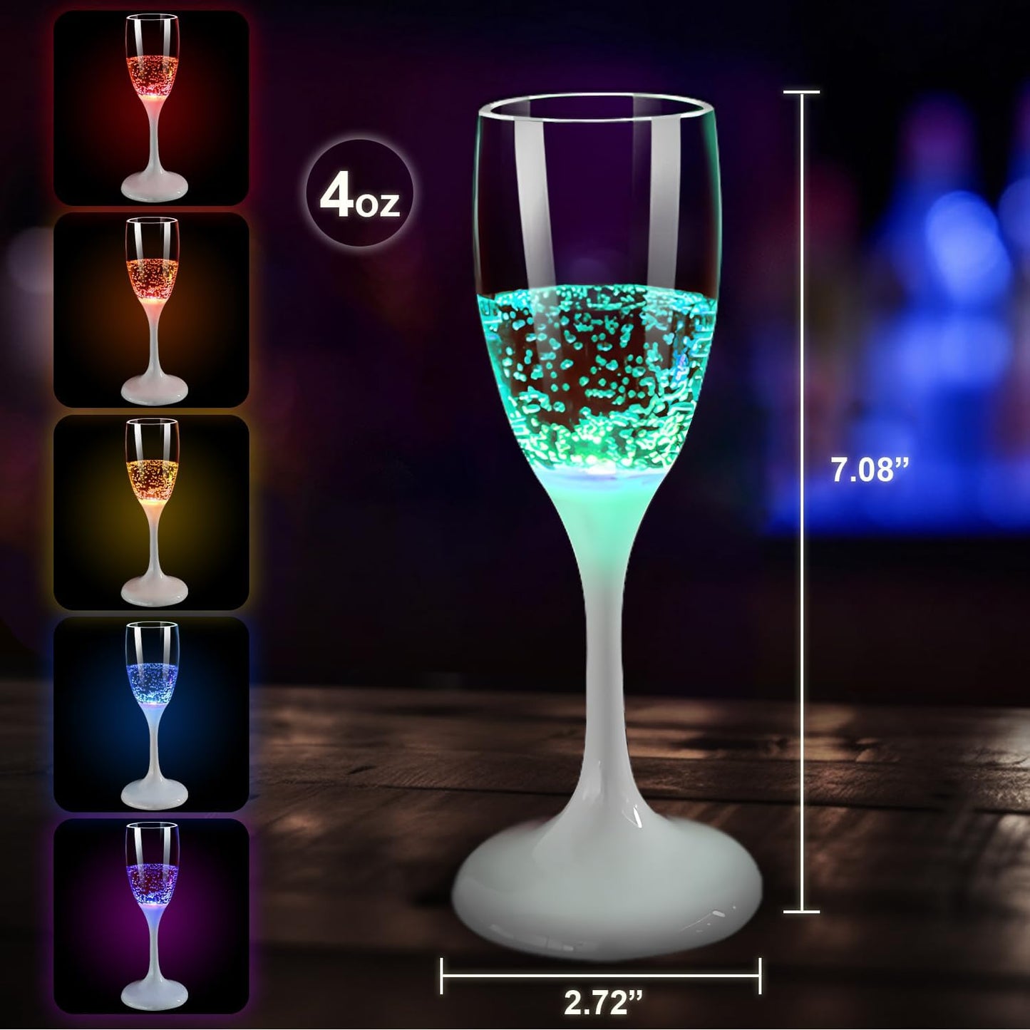 LED Light Up Cups Wine Champagne Glass