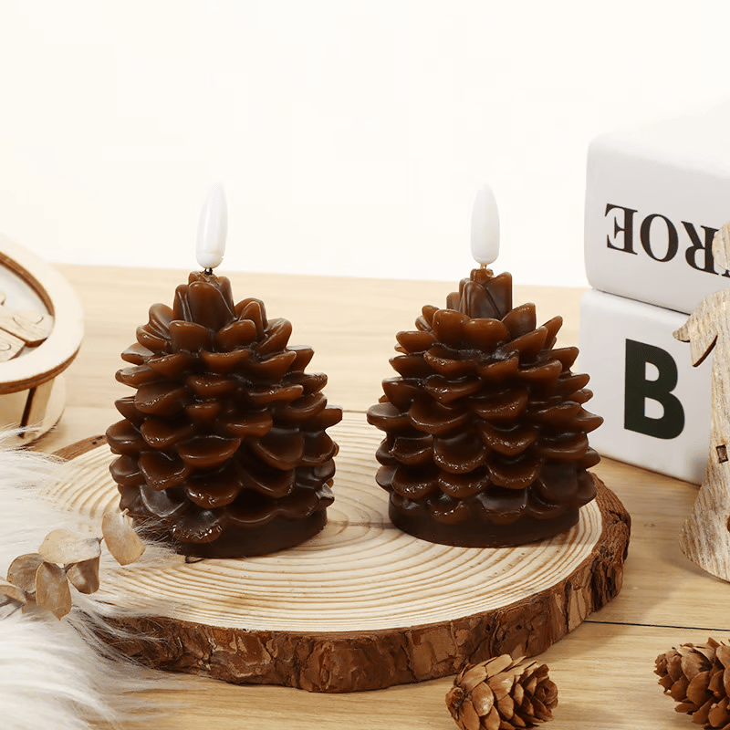 ✨Christmas 3D Pine Cone Candles-Flameless Pine Cone Candles & Real Aromatherapy Candles