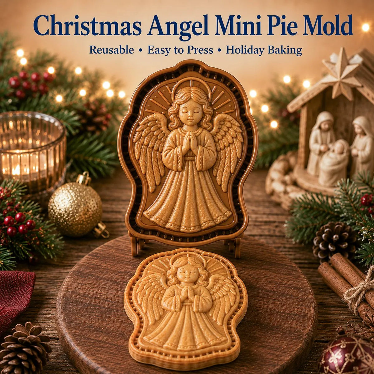 ✝️ Faith & Nativity Christmas Mini Pie Mold Collection-Faith‐Filled Holiday Baking