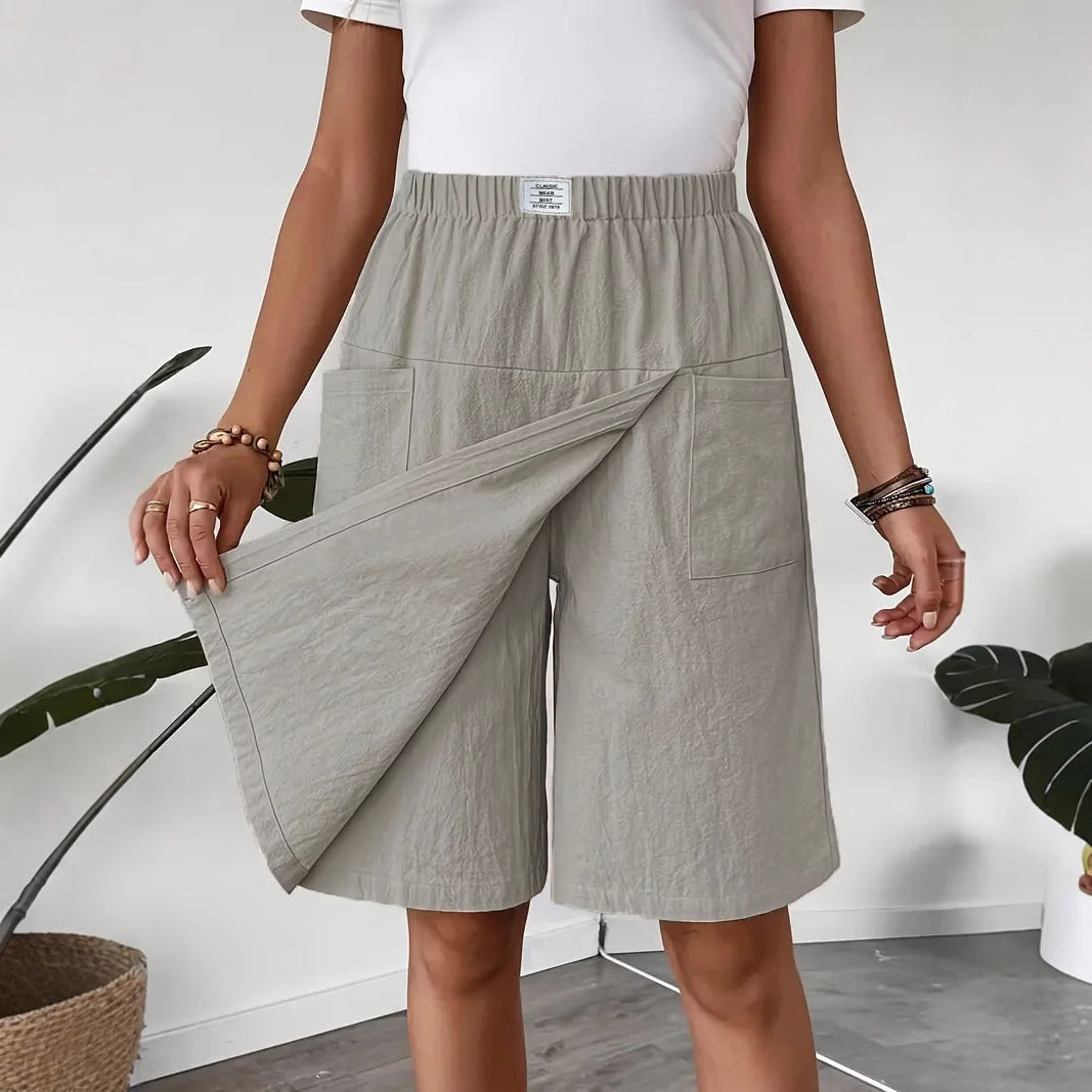 🩳Women's Casual Elastic Waist Wrap Skort