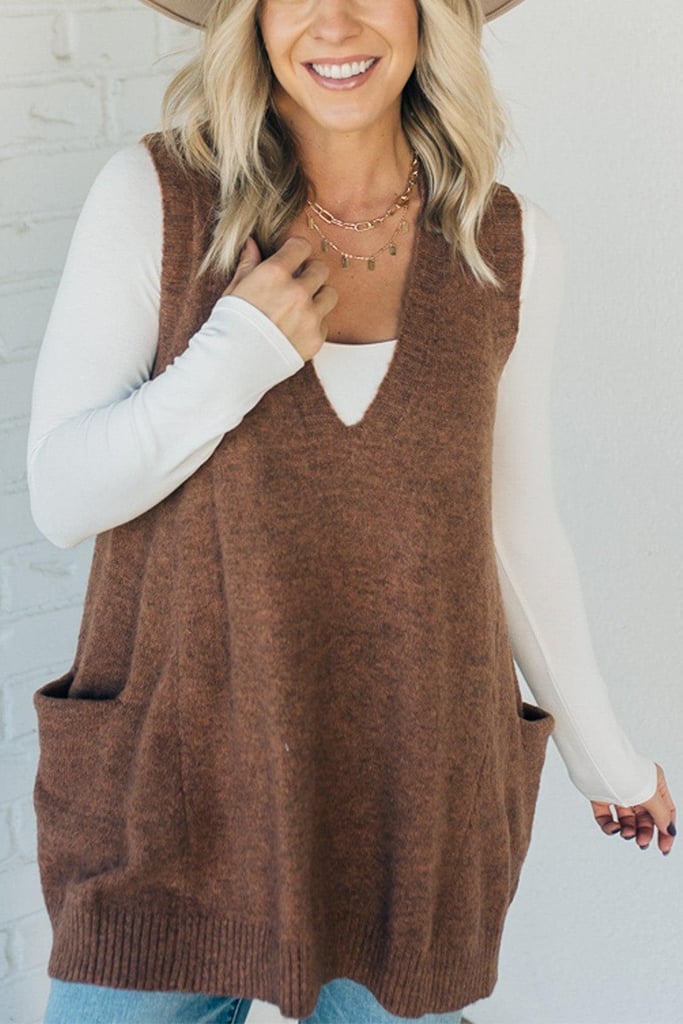 Cozy Pocket Sweater Vest-Buy 2 Free Shipping