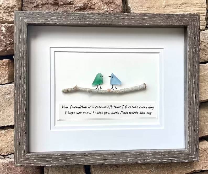 Sea Glass Art,, Friend Birthdays, Gift,Handmade