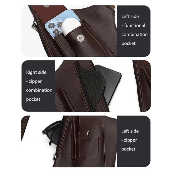 🏆Flash Sale⚡ 50K+ SOLD!🐂Premium Leather Adjustable Underarm Shoulder Bag for Men & Women