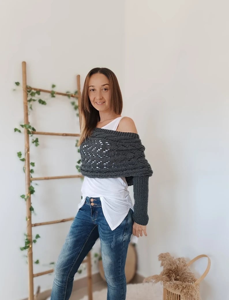 Knitted Wrap Shrugs For Women