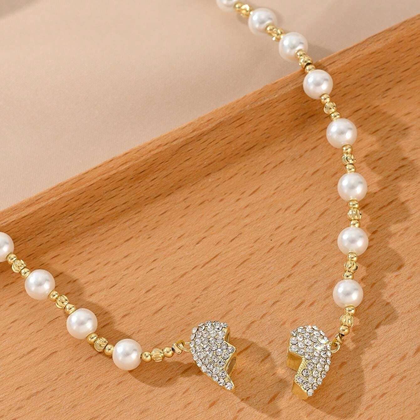 💖The Perfect Gift For Love And Elegance - Magnetic Heart Pearl Necklace 💖