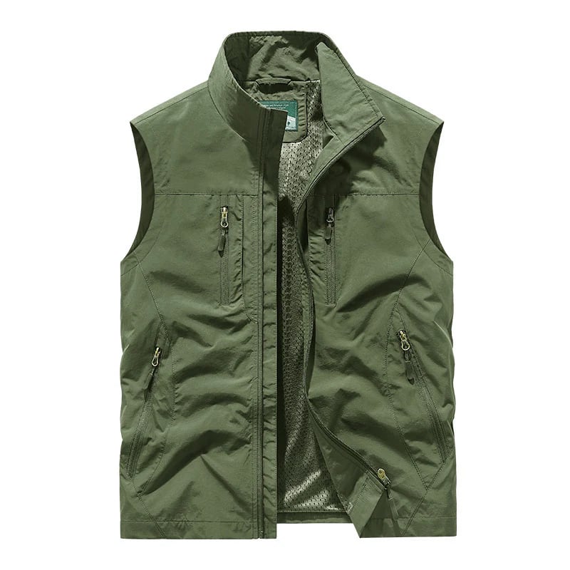Men's Oversized Sleeveless Vest Jacket With Pockets