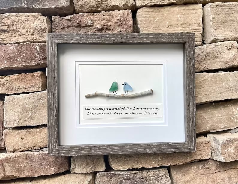 Sea Glass Art,, Friend Birthdays, Gift,Handmade
