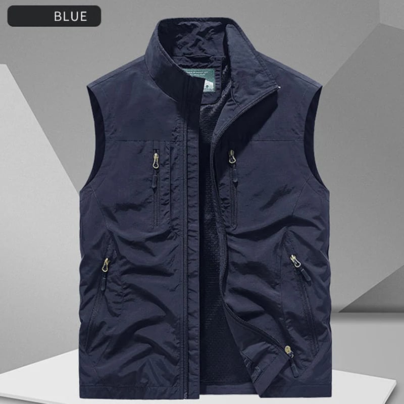 Men's Oversized Sleeveless Vest Jacket With Pockets