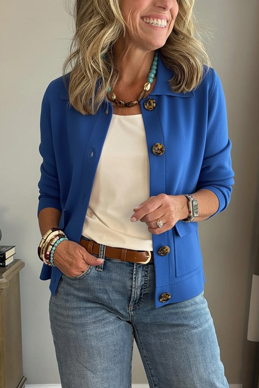 Casual Lapel Pocket Solid Color Jacket