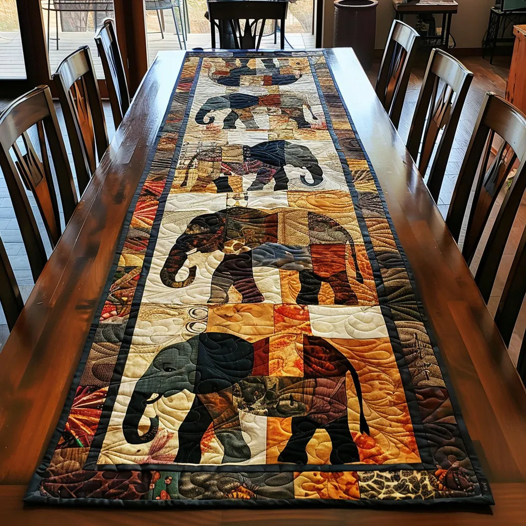 🍽️Quilted Table Runner with Vivid 3D Design
