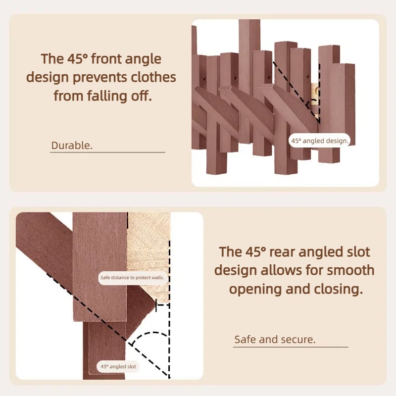 🎹Wall-Mounted Wooden Coat Rack 🎹Piano Key Style Design