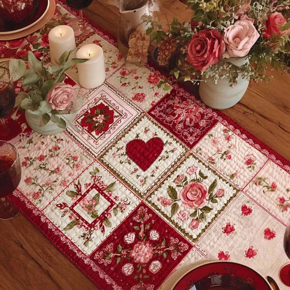 🍽️Quilted Table Runner with Vivid 3D Design