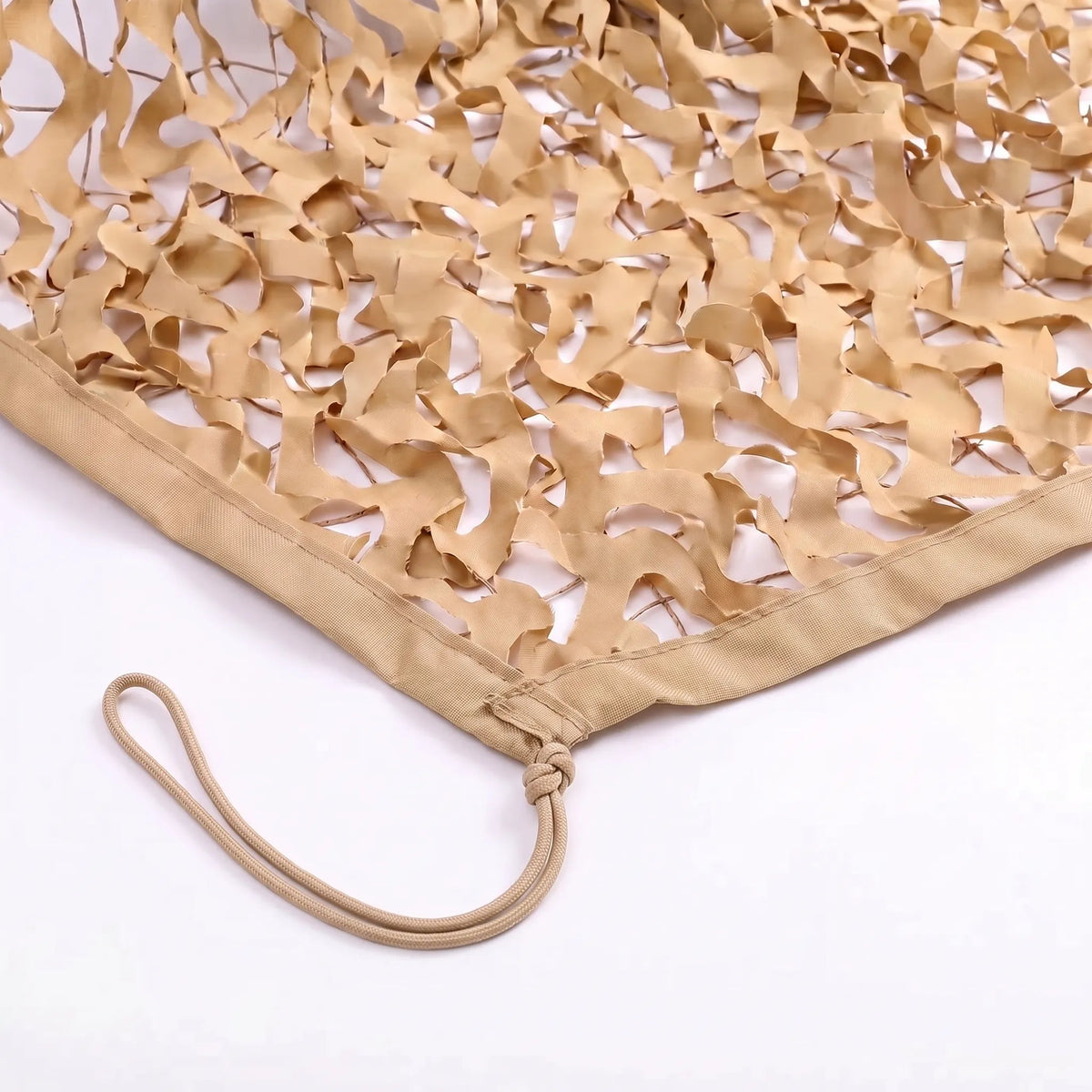Reinforced sand-colored camouflage net for terraces and pergolas – Mediterranean style