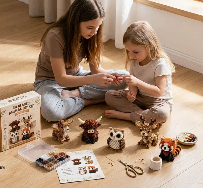 🦌Most Popular🧵Mini 3D Beaded Animal Craft Kit