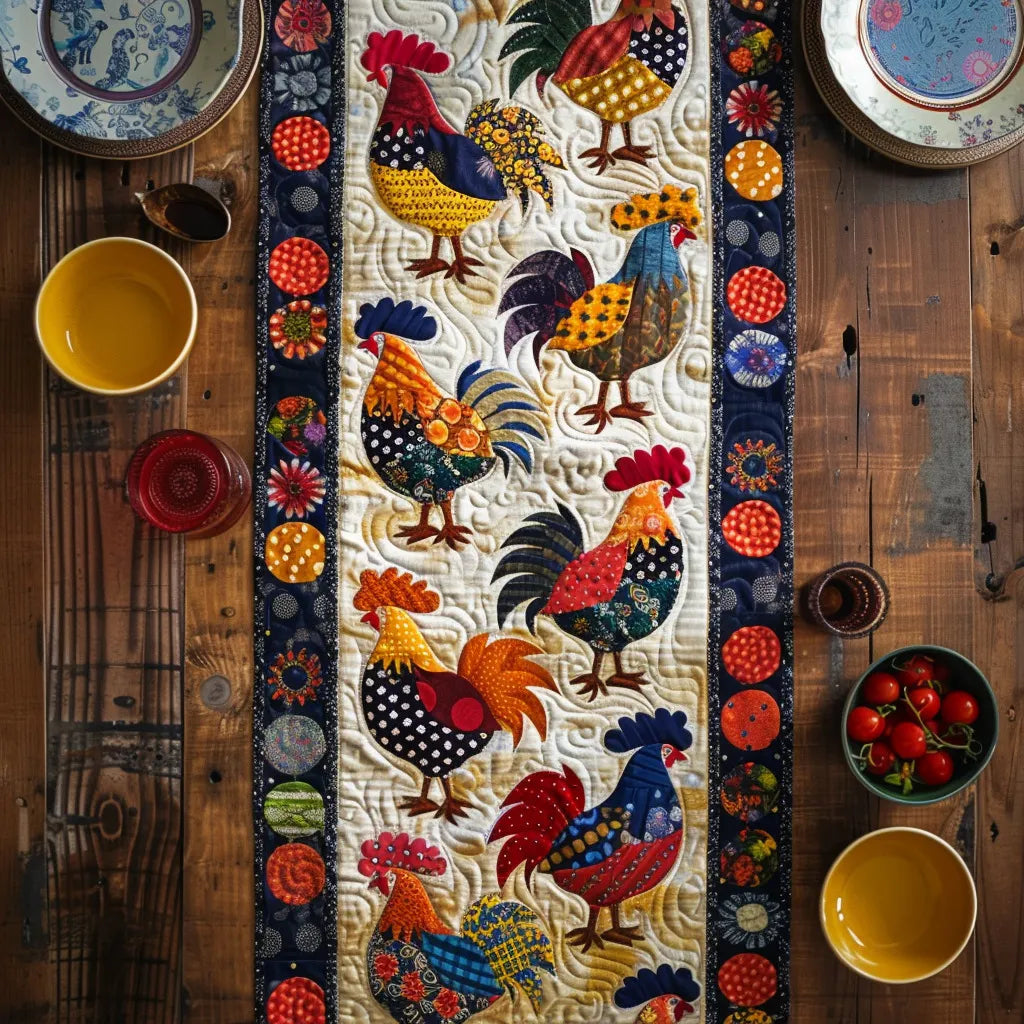 🍽️Quilted Table Runner with Vivid 3D Design