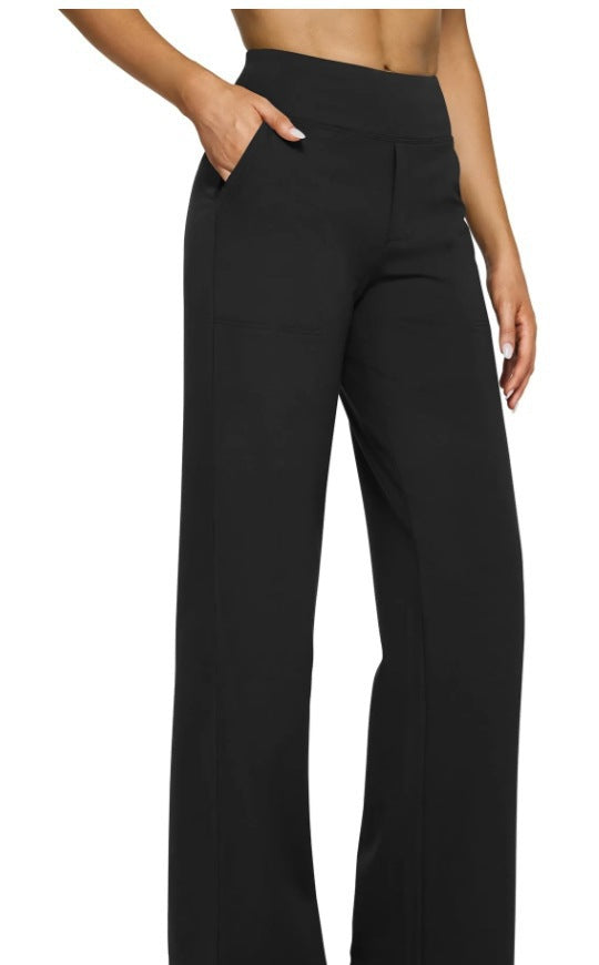 Casual High-Waisted Straight-Leg Yoga Pants