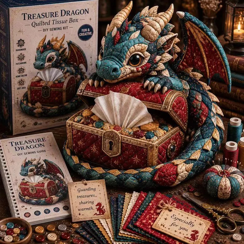 🧵DIY Patchwork-Style Animal Sewing Kit for Tissue Box💙