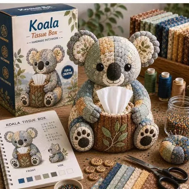 🧵DIY Patchwork-Style Animal Sewing Kit for Tissue Box💙