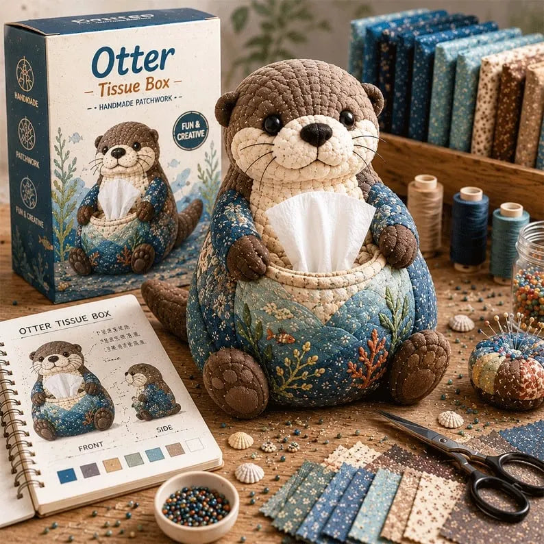 🧵DIY Patchwork-Style Animal Sewing Kit for Tissue Box💙