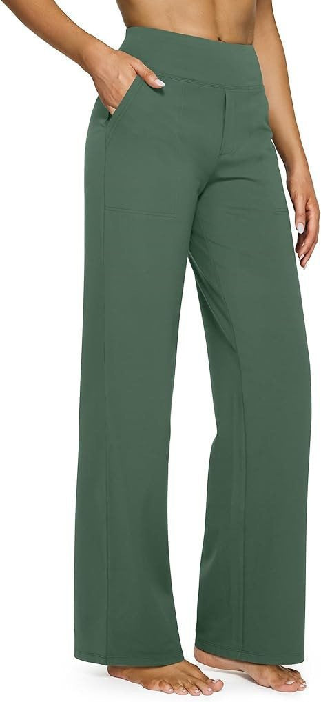 Casual High-Waisted Straight-Leg Yoga Pants