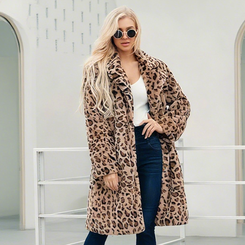 💖Women's Leopard Print Mid-Length Jacket