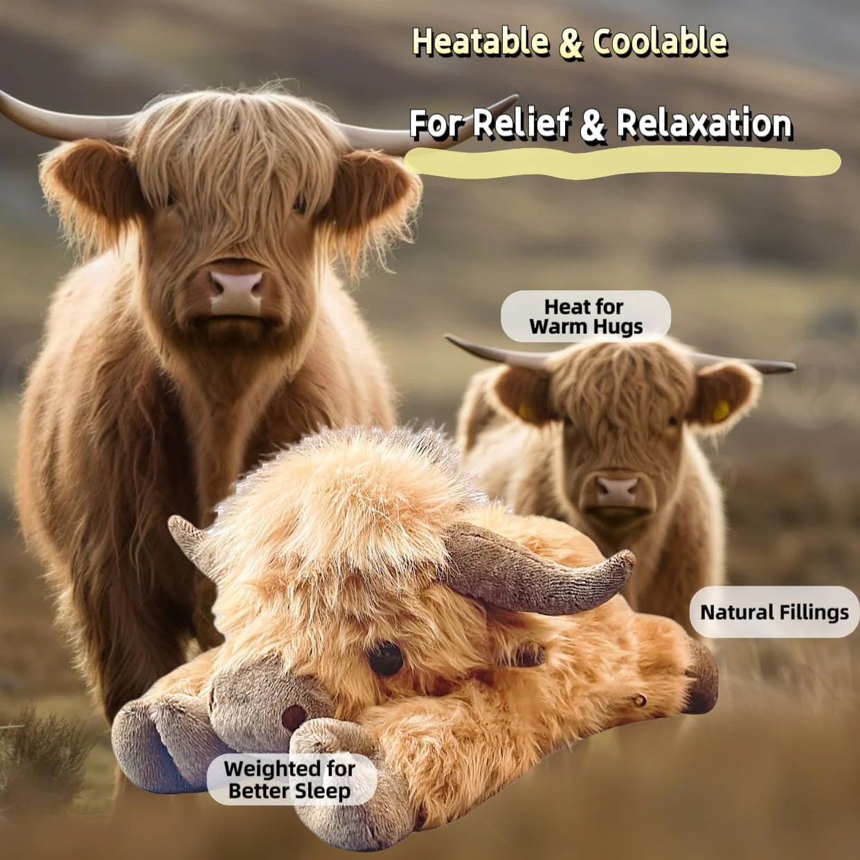 🥳 Mega Sale 49%OFF🎁Cute Cartoon Highland Cow Cuddly Toy🔥Buy 2 Free Shipping