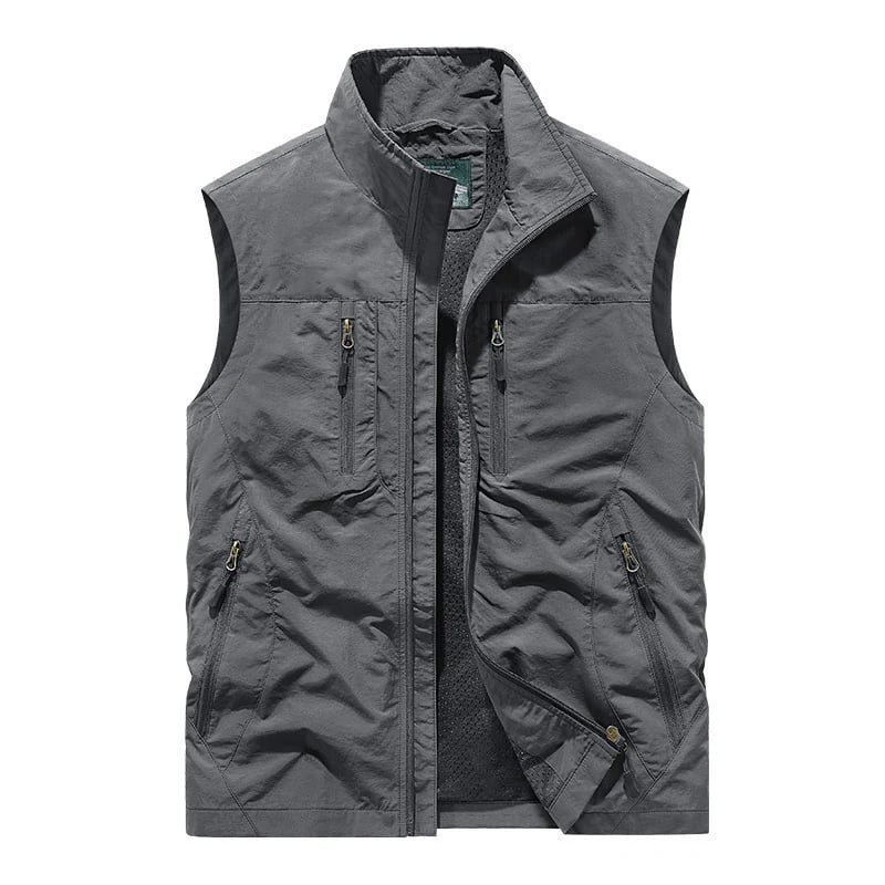 Men's Oversized Sleeveless Vest Jacket With Pockets