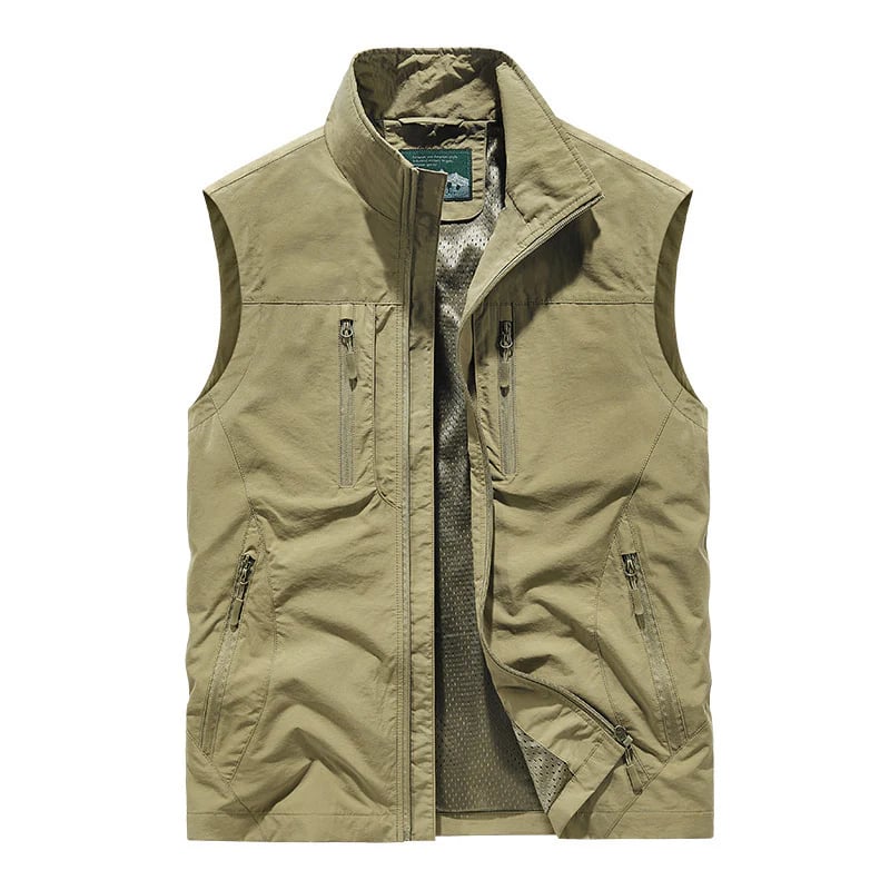 Men's Oversized Sleeveless Vest Jacket With Pockets
