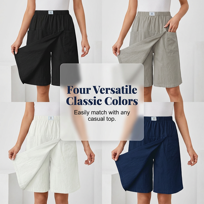🩳Women's Casual Elastic Waist Wrap Skort