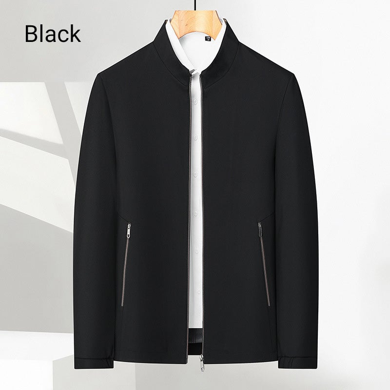 Men's Standing Collar Zipper Casual Jacket
