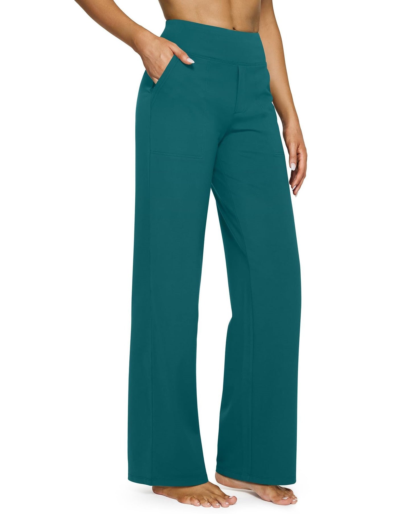 Casual High-Waisted Straight-Leg Yoga Pants