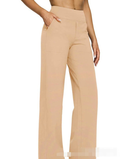 Casual High-Waisted Straight-Leg Yoga Pants