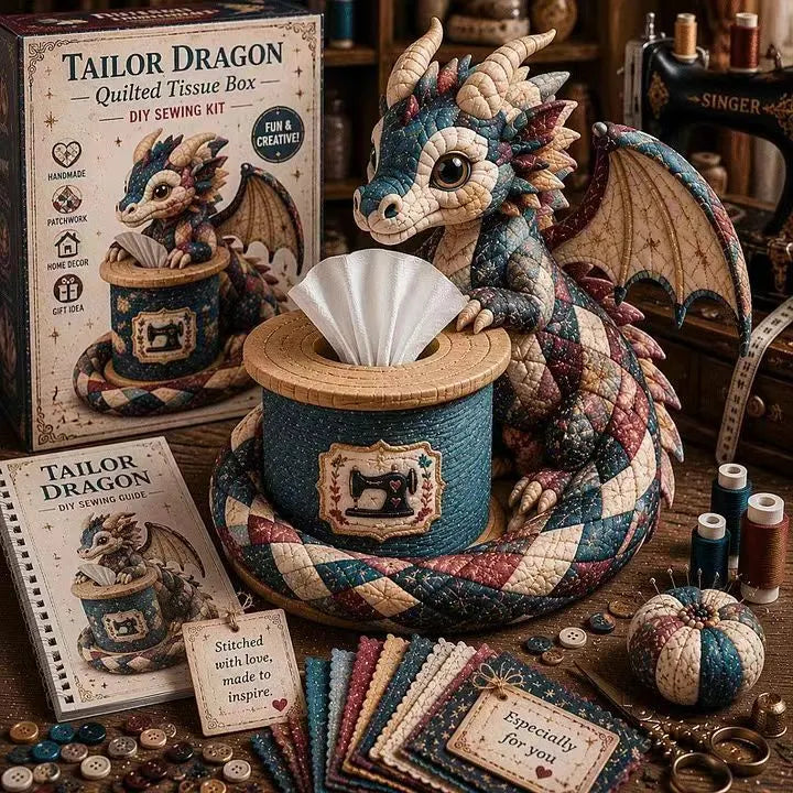 🧵DIY Patchwork-Style Animal Sewing Kit for Tissue Box💙