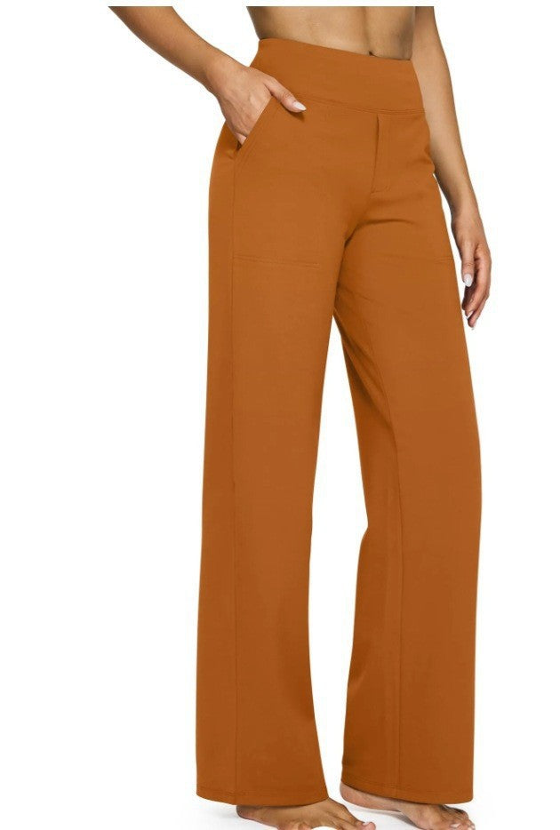 Casual High-Waisted Straight-Leg Yoga Pants
