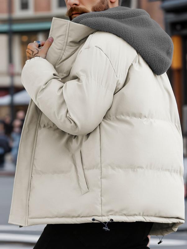 Men's Thickened Winter Jacket - Windproof Fleece-Lined Hooded Coat