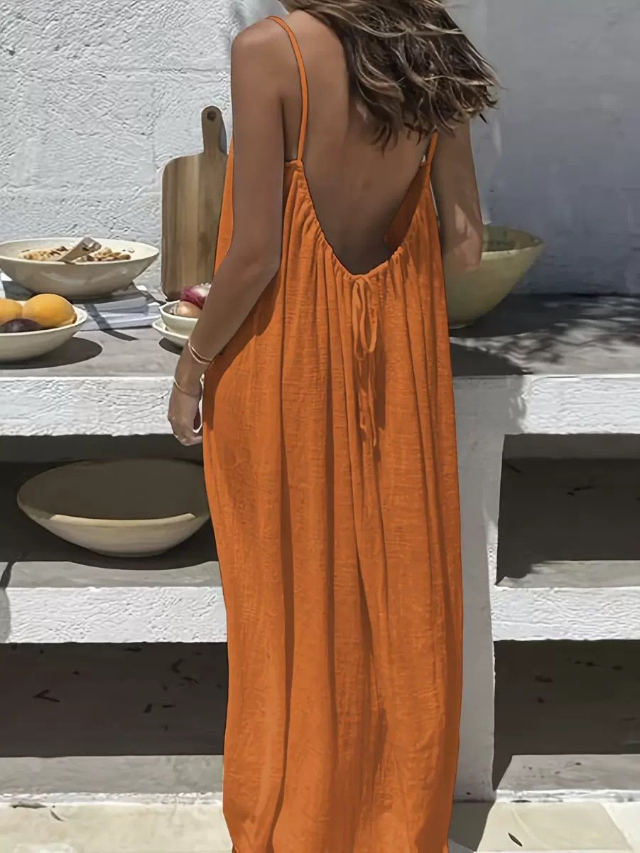 ✨ Feel Irresistible Together — Elegant Backless Cami Dress for Romantic Moments(Buy 3 Free Shipping)