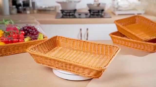 🍞 Large Handwoven Rattan-Style Bread Basket with Clear Acrylic Lid