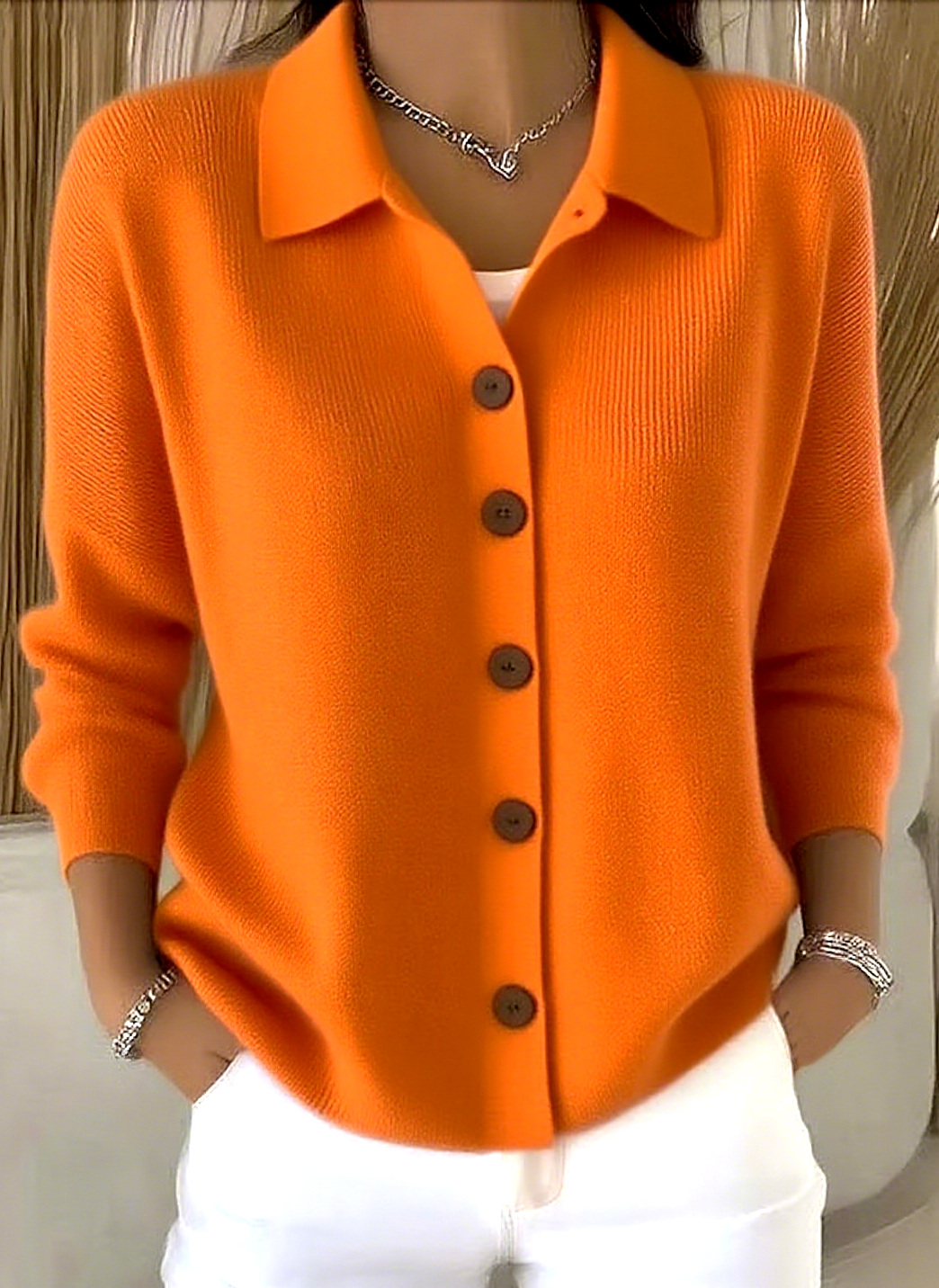 Women Plain Long Sleeve Shawl Collar Casual Spring/Fall Cardigan Outerwear