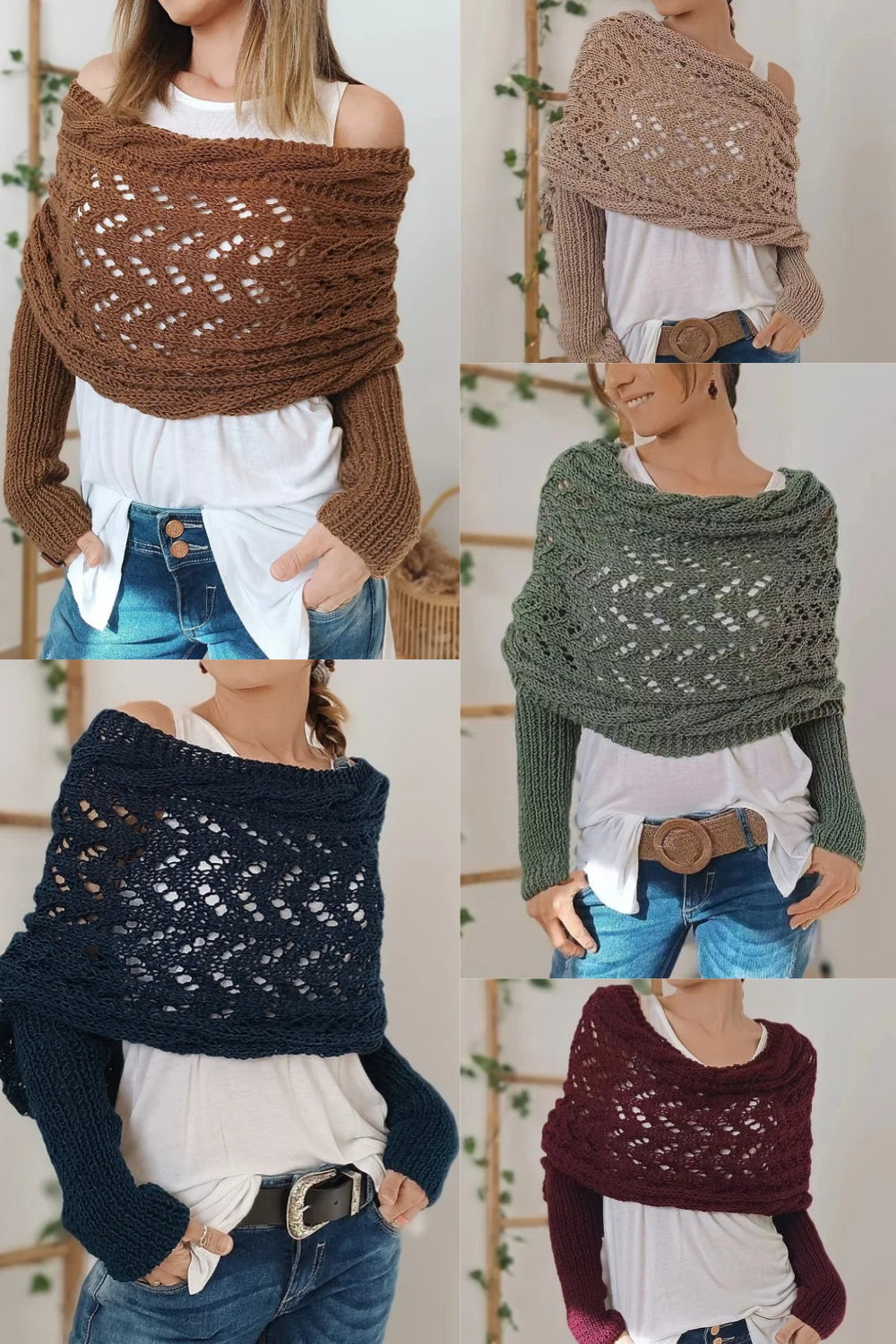 Knitted Wrap Shrugs For Women