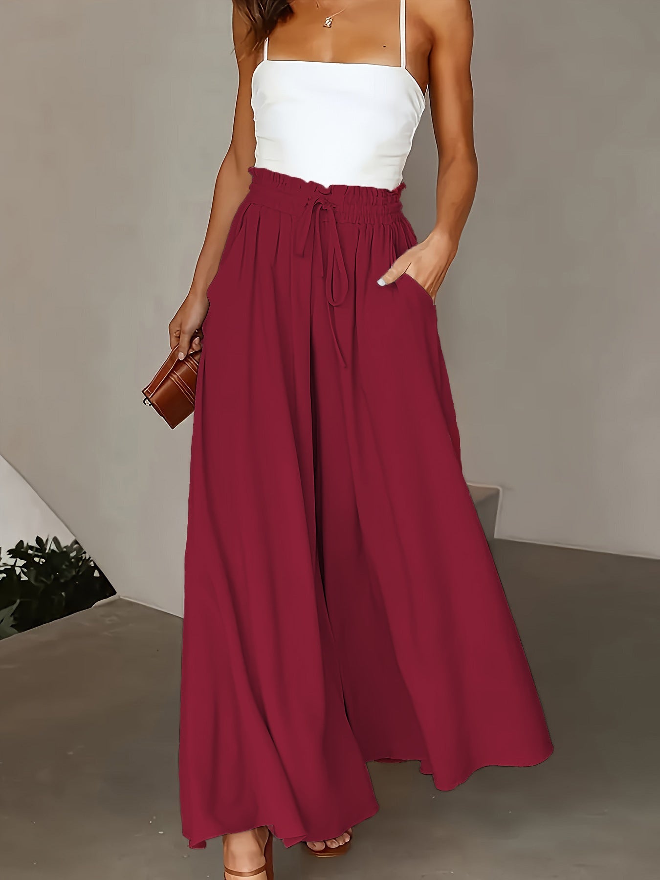 Women's High-Waisted Wide-Leg Pants