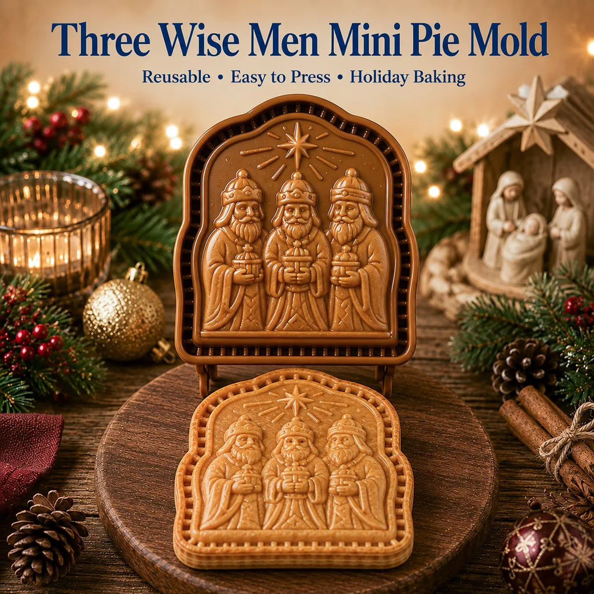 ✝️ Faith & Nativity Christmas Mini Pie Mold Collection-Faith‐Filled Holiday Baking